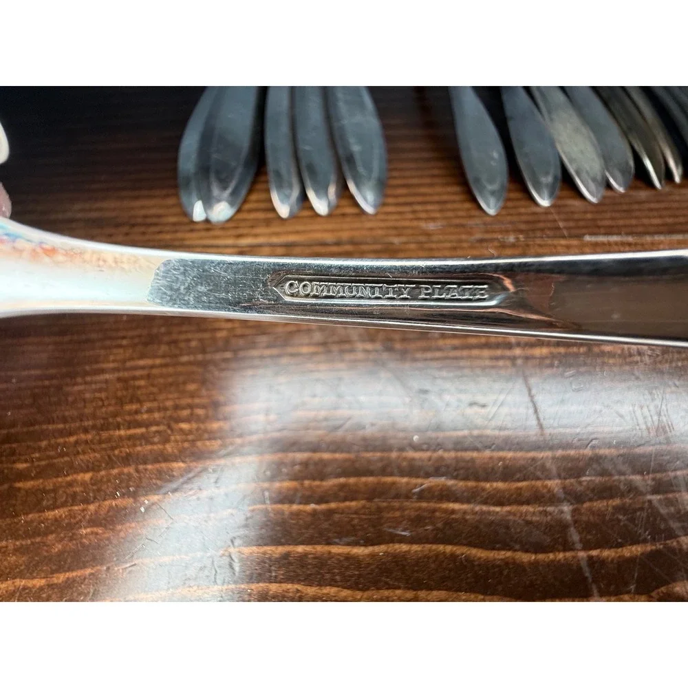 Community Plate Coronation Silver Plated Flatware Set 27 Piece Oneida Art Deco